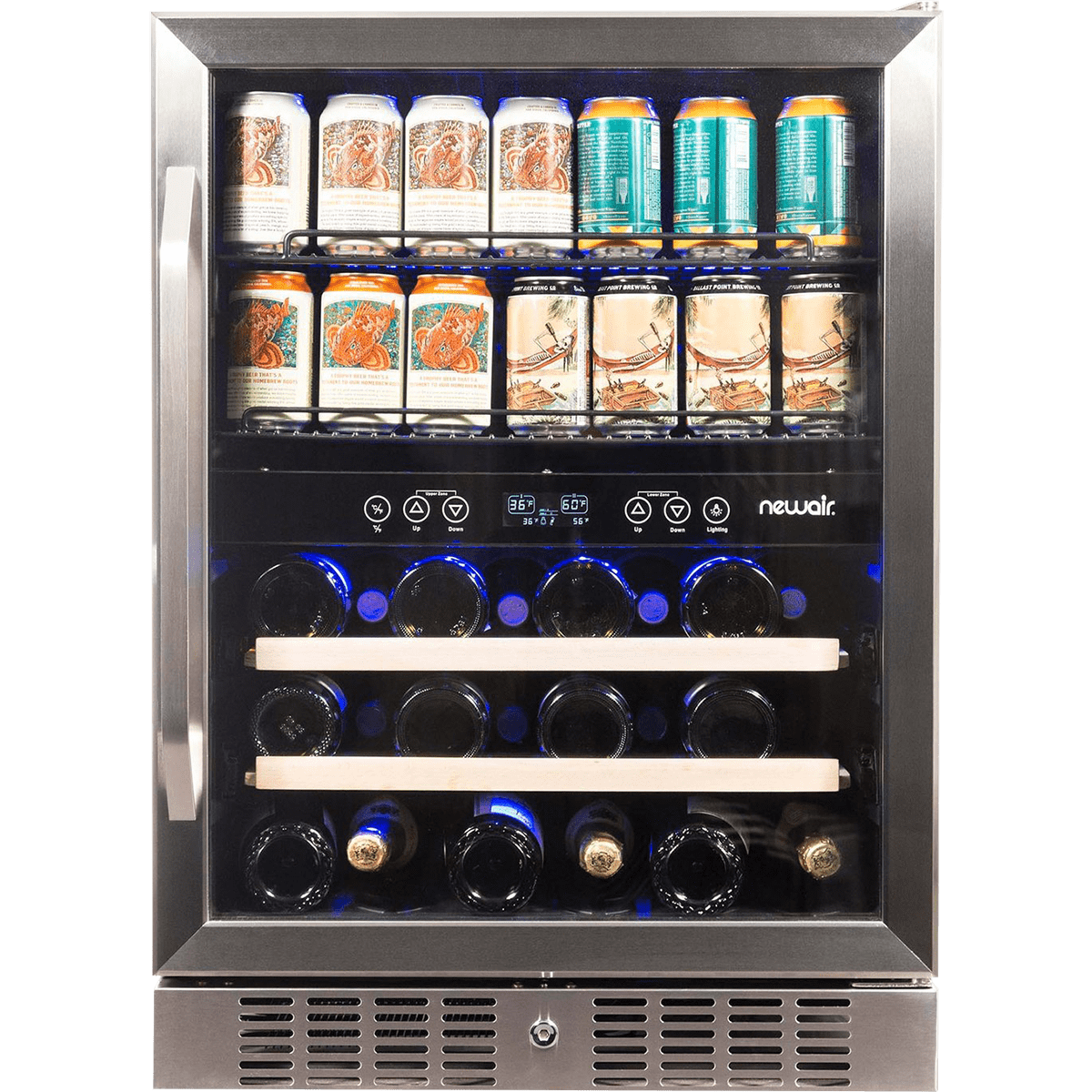 Mini Fridge Cooler - 70 Can Beverage Refrigerator Glass Door for Beer Soda  Wine