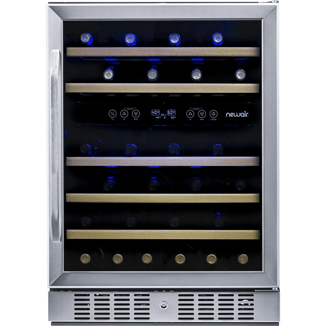 NewAir 46 Bottle Dual Zone Compressor Wine Cooler Quench Essentials